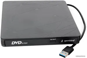 Внешний привод USB 3.0 Gembird DVD-USB-03 пластик, черный фото