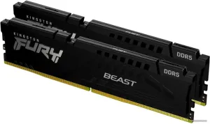 Оперативная память Kingston FURY Beast 2x16GB DDR5 PC5-41600 KF552C40BBK2-32 32 ГБ, 2 модуля DDR5 DIMM по 16 ГБ, частота 5200 МГц, CL 40T, тайминги 40-40-40, напряжение 1.25 В фото