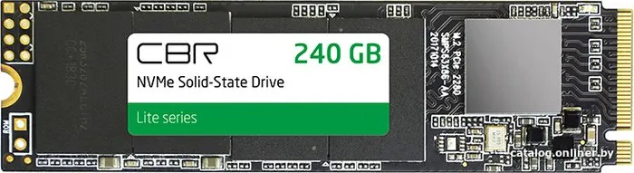 CBR SSD-240GB-M.2-LT22, Внутренний SSD-накопитель, серия "Lite", 240 GB, M.2 2280, PCIe 3.0 x4, NVMe 1.3, SM2263XT, 3D TLC NAND, R/W speed up to 2000/1300 MB/s, TBW TB 120 фото