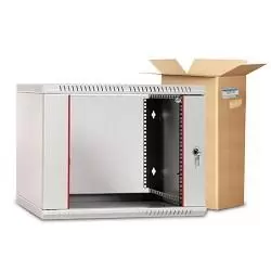 Шкаф для сетевого оборудования настенный 19" 9U ЦМО ШРН-Э-9.500 стеклянная дверь серый фото