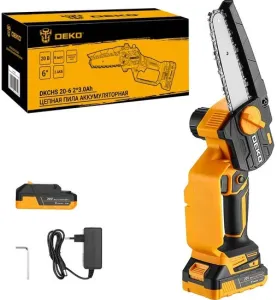 Пила цепная аккумуляторная DEKO DKCHS 20-6, 20В, 2x3.0Ач 063-4481-1 фото