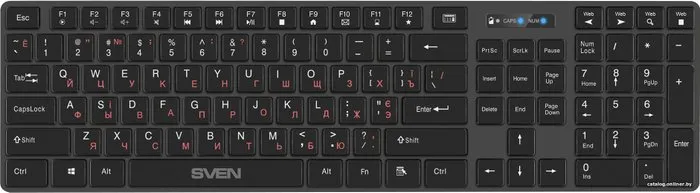 Беспроводная клавиатура SVEN KB-E5300W графит (109 кл.+12Fn) (SV-021139) фото