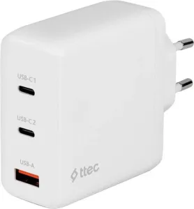 Сетевое зарядное устройство TTEC 2SCG04B SmartCharger Trio GAN 120W PD Travel Charger 2 USB-C+USB-A - White фото