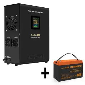 Комплект ИБП EX295997RUS + батарея 100Aч EX285656RUS 1шт (инвертор, синус, для котла, настенный) ExeGate FineSine SX-1000.LCD.AVR.2SH + батарея ExeGate HRL 12-100 (12В, 100Ач) 1шт (EX296555RUS) фото