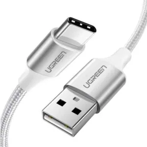Кабель UGREEN US288 60131 USB-A 2.0 to USB-C Cable Nickel Plating Aluminum Braid. Длина: 1 м. Цвет: белый фото