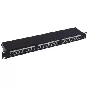 Патч-панель 19" NEOMAX [NM-PP-1U24P-SC5E-D-102-BK] 1U, 24 порта, кат.5E, STP, Dual IDC, цвет черный фото