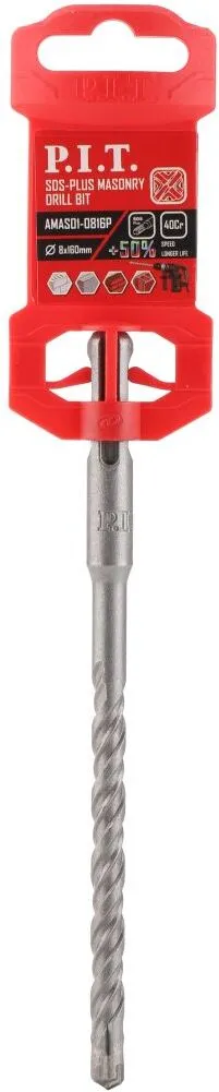 Бур по бетону P.I.T. AMAS01-0816P (SDS-Plus 4Power, 8x160 мм, 4 реж. кромки, 4-х заходная спираль) фото