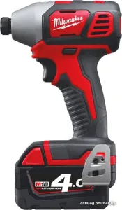 Винтовёрт Milwaukee M18 BID-402C 4933443580 питание: аккумулятор, Li-ion, 2750 об/мин, 180 Н·м, напряжение аккумулятора: 18 В, патрон: 1/4" Нех, 2 аккумуляторных блока M18 B4, зарядное фото