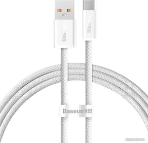 Кабель Baseus CALD000602 Dynamic Series Fast Charging Data Cable USB to Type-C 100W 1m White (передача данных, 5А, питание устройств, обмотка кабеля: нейлон) Кабель Baseus CALD000602 Dynamic Series Fast Charging Data Cable USB to Type-C 100W 1m White (передача данных, 5А, питание устройств, обмотка кабеля: нейлон) фото