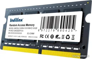 Память INDILINX DDR4 SO-DIMM 8Gb (PC25600, 3200MHz, CL22, 1.2V, RTL) (IND-ID4N32SP08X) фото