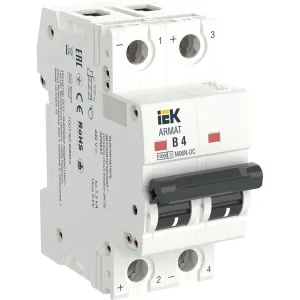 Автоматический выключатель IEK Armat m06n-dc 2p, b, 4а AR-M06N-2-B004DC фото