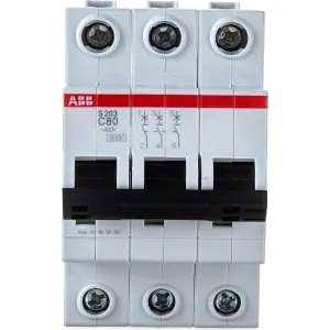 Автоматический выключатель ABB 3-полюсный S203С 80 6кА 2CDS253001R0804 Автоматический выключатель ABB 3-полюсный S203С 80 6кА 2CDS253001R0804 фото