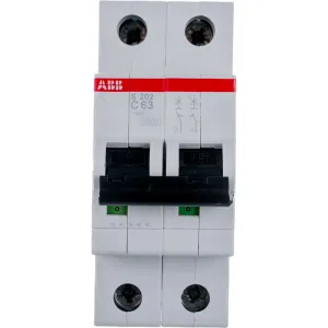 Автоматический модульный выключатель ABB 2п C S202 6кА 63А 2CDS252001R0634 фото
