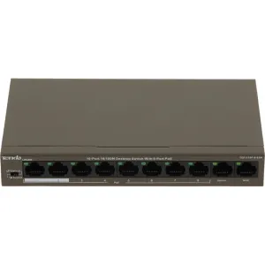 Коммутатор Tenda TEF1110P-8-63W неуправляемый PoE, 10 портов, 10x100 Мбит/с, PoE 8x30 Вт, 2хUplink, настольный 10000090495 фото