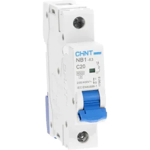 Автоматический выключатель CHINT NB1-63, 1P, 20A, 6кА, характеристика C 179618 Автоматический выключатель CHINT NB1-63, 1P, 20A, 6кА, характеристика C 179618 фото