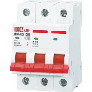 Миниатюрный автоматический выключатель HOROZ ELECTRIC SAFE MCB 3P C20 3P 20A C 4.5kA 400V 114-002-3020 HRZ00002640 фото