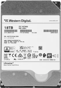 Жесткий диск WD SAS 3.0 18TB 0F38362 WUH721818AL5204 Server Ultrastar DC HC550 512E 7200rpm 512Mb 3.5" фото