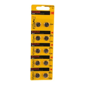 Kodak AG10 389 LR1130, LR54 [KAG10-10] Max Button Cell 100/1000/70000 10 шт. в уп-ке фото