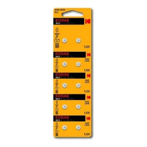Kodak AG8 391 LR1120, LR55 [KAG8-10] Max Button Cell 100/1000/98000 10 шт. в уп-ке фото