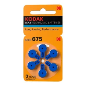 Kodak ZA675-6Bl [KZA675-6] Max Hearing Aid 360/1800/45000 6 шт. в уп-ке фото