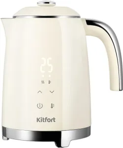 Чайник электрический Kitfort КТ-8766 1л. 1500Вт бежевый/нержавеющая сталь корпус: пластик/металл фото