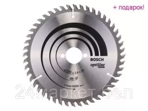BOSCH Китай Диск пильный 190х30 мм 48 зуб. по дереву OPTILINE WOOD BOSCH (твердоспл. зуб) фото