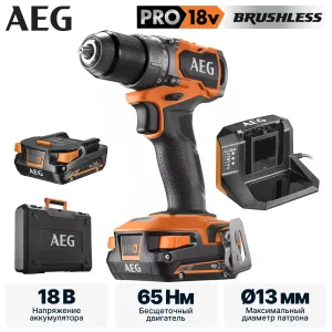 Дрель-шуруповерт аккумуляторная AEG BS18SBL2-202C фото