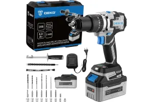 Дрель-шуруповерт ударная аккумуляторная DEKO DKCD20V Pro Impact фото
