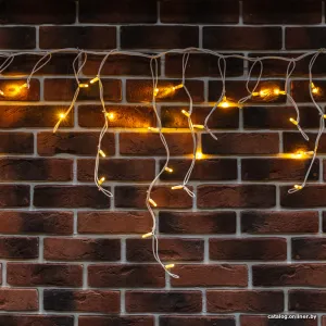 255-376, Гирлянда Айсикл (Бахрома) светодиодная 5х0,7 м, 152 LED, белый провод каучук, теплое белое свечение фото