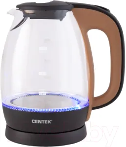 Электрочайник Centek CT-0056 (бежевый/кофе) фото