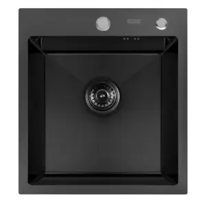 Кухонная мойка ARFEKA ECO AR 450*500 BLACK PVD NANO DECOR MILLET GRAINS фото