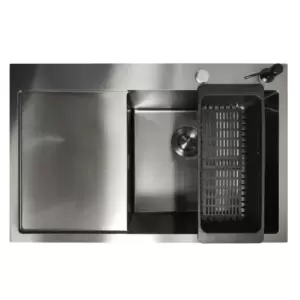 Кухонная мойка Stellar Decor S6550NB-R-D (нано черный) фото