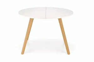 Стол обеденный HALMAR RUBEN белый матовый/натуральный 102-142/102 фото