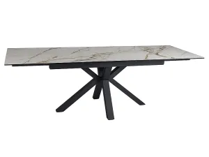Стол обеденный SIGNAL COLUMBUS Amber Bianco белый/черный 160-240/90 фото