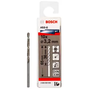 Сверло по металлу HSS-G 3,2x36x65 мм (10 шт) BOSCH (2608595056) фото