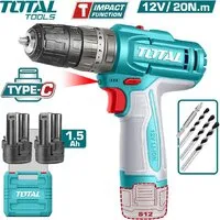Ударная дрель-шуруповерт Total TIDLI12206 (с 2-мя АКБ) фото