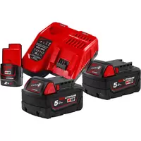 Аккумулятор с зарядным устройством Milwaukee M18 M18NRG-502 4933459217 (2 x 18В/5 Ач + 12В/2 Ач + 12-18В) фото