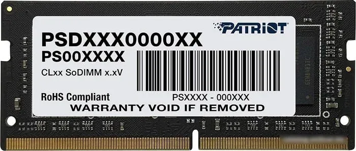 Оперативная память Patriot Signature Line 8GB DDR4 SODIMM PC4-25600 PSD48G320081S фото