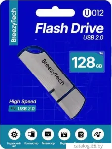 USB Flash BreezyTech U012 128GB (серебристый/синий) фото