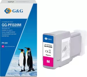 Картридж струйный G&G GG-PFI320M PFI-320M пурпурный (300мл) для Canon imagePROGRAF TM-200/200MFP/205/300/300MFP/305 фото