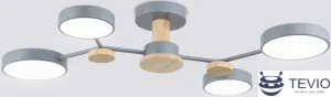 Припотолочная люстра Ambrella light FL4859/4 GR/WD (серый/дерево) фото
