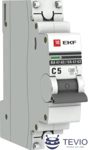 Выключатель автоматический EKF ВА 47-63 1P 5А (C) 4.5kA PROxima mcb4763-1-05C-pro фото