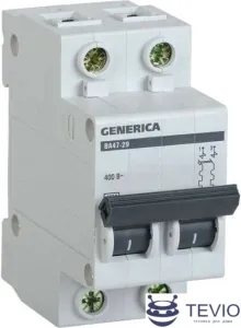 Выключатель автоматический Generica ВА 47-29 2Р 20А 4.5кА MVA25-2-020-C фото