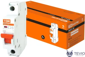 Выключатель автоматический TDM Electric ВА 47-29 1Р 25А (C) 4.5кА SQ0206-0076 фото