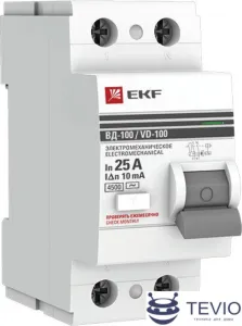 Устройство защитного отключения EKF PROxima ВД-100 2P 25А 10мА elcb-2-25-10-em-pro фото