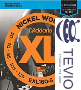 Струны для гитары D'Addario EXL160-5 50-135 фото