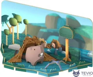Магнитный конструктор Halftoys Animal Бобр с диорамой HA011 фото