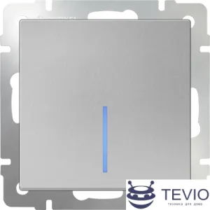 Выключатель Werkel WL06-SW-1G-LED (серебряный) фото