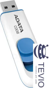 USB Flash A-Data C008 White+Blue 64 Гб (AC008-64G-RWE) фото