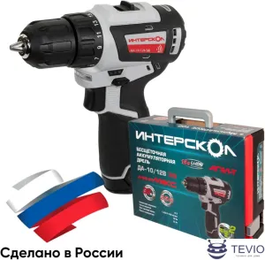 Дрель-шуруповерт Интерскол ДА-10/12В 38 757.2.2.46 (с 2-мя АКБ, кейс) фото